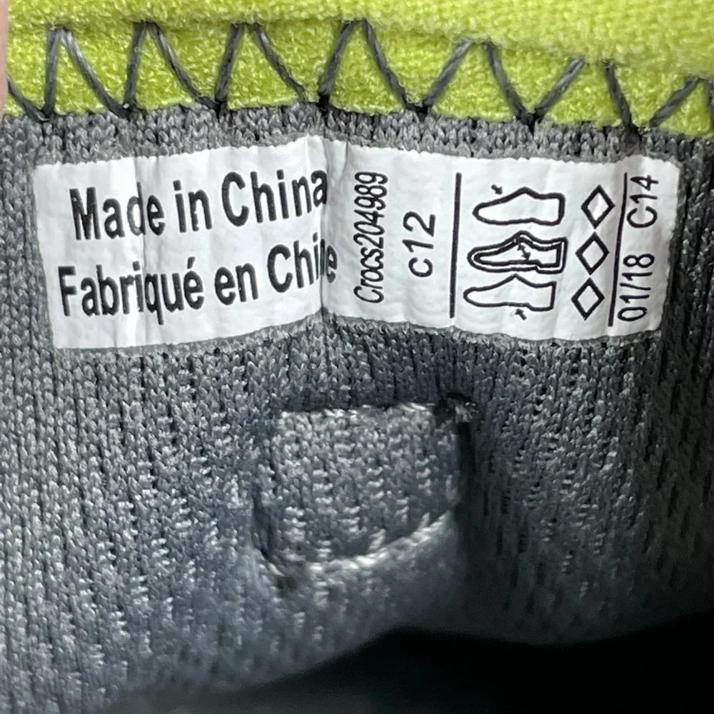 CROCS Swiftwater Play Shoe Little Girl's Size c12 Gray Green Water Sneakers